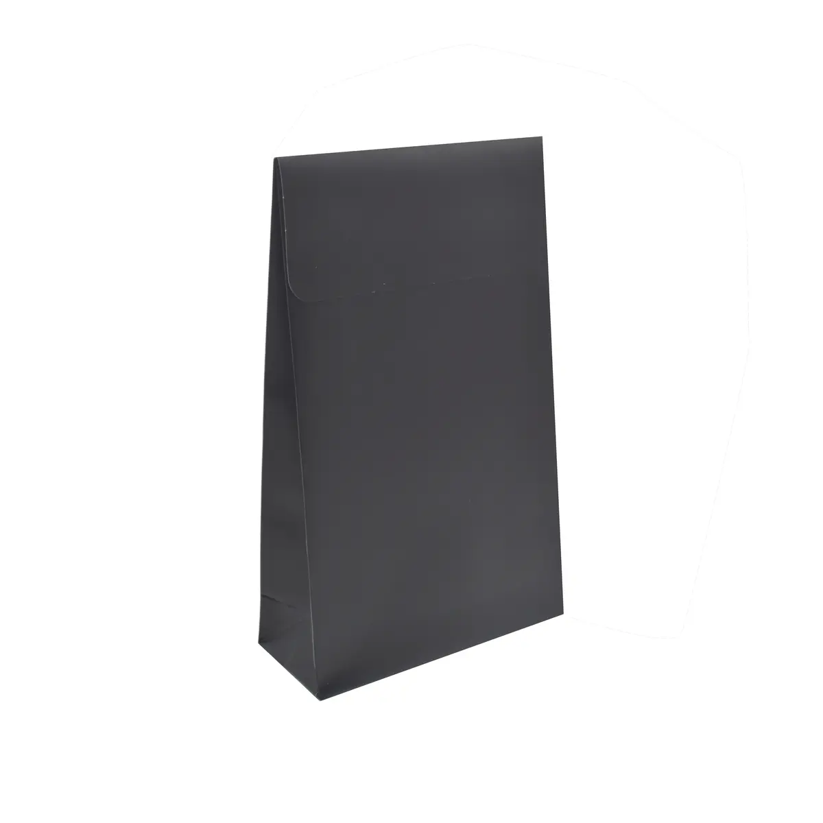 Pochette cadeau noire mate pelliculée fermeture adhésive 14+5,5x23 cm – Paquet de 50 - Pochettes cadeaux luxe