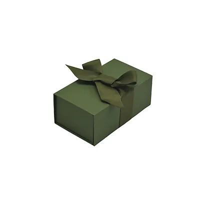 Boîte cadeau tissu avec noeud kaki mat 18 x 10 x 7 cm, paquet de 5 - Boites cadeaux carton pliables