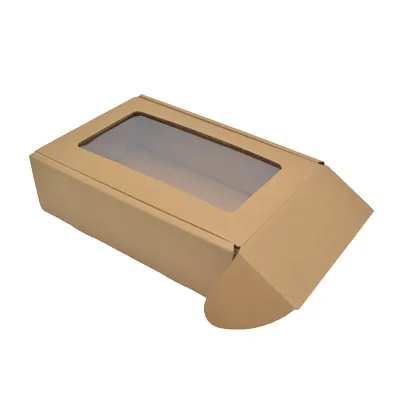 Boîte cadeau carton à fenêtre 35 x 24,5 x 10 cm – Lot de 10 - Boites cadeaux carton pliables-2