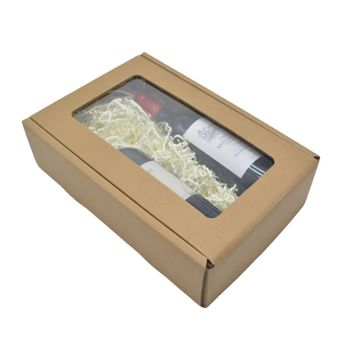 Boîte cadeau carton à fenêtre 35 x 24,5 x 10 cm – Lot de 10 - Boites cadeaux carton pliables-3