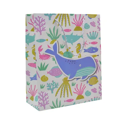 Sac papier motif animaux de la jungle 26x12x32 cm – Paquet de 20 - Sacs pelliculés à motifs