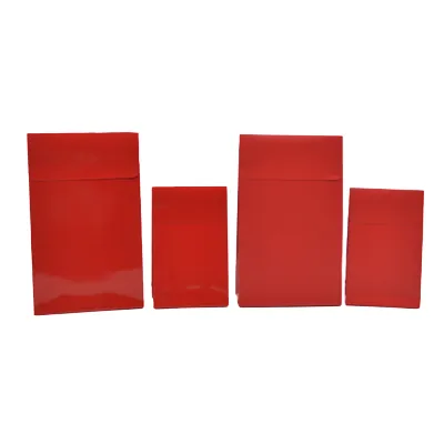 Pochettes cadeaux papier pelliculées rouge adhésives 14x5,5x23cm – Paquet de 50 - Pochettes cadeaux luxe-3