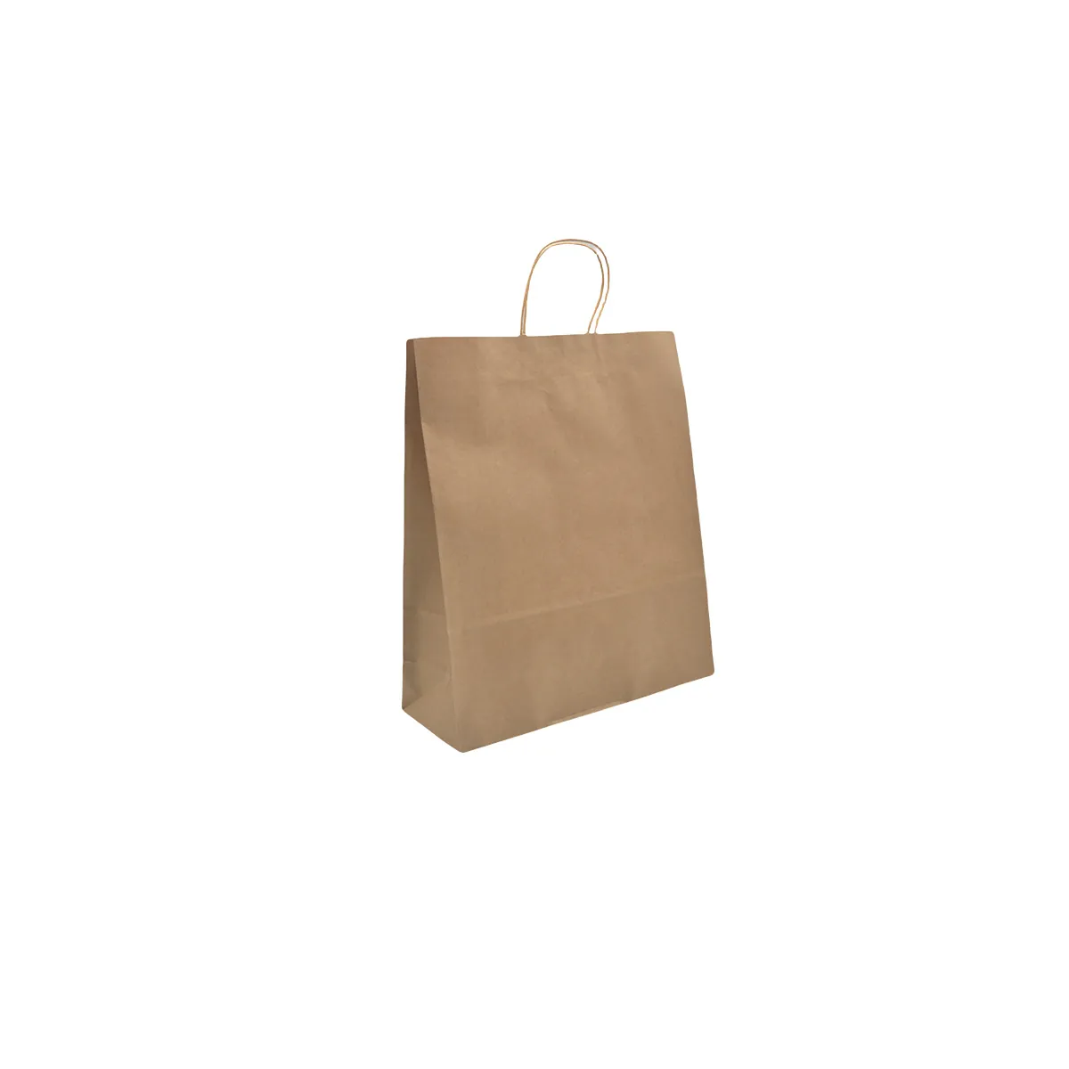 Sacs kraft brun poignées torsadées 18x8x24 cm - Paquet de 100 - Sacs kraft brun poignées torsadées