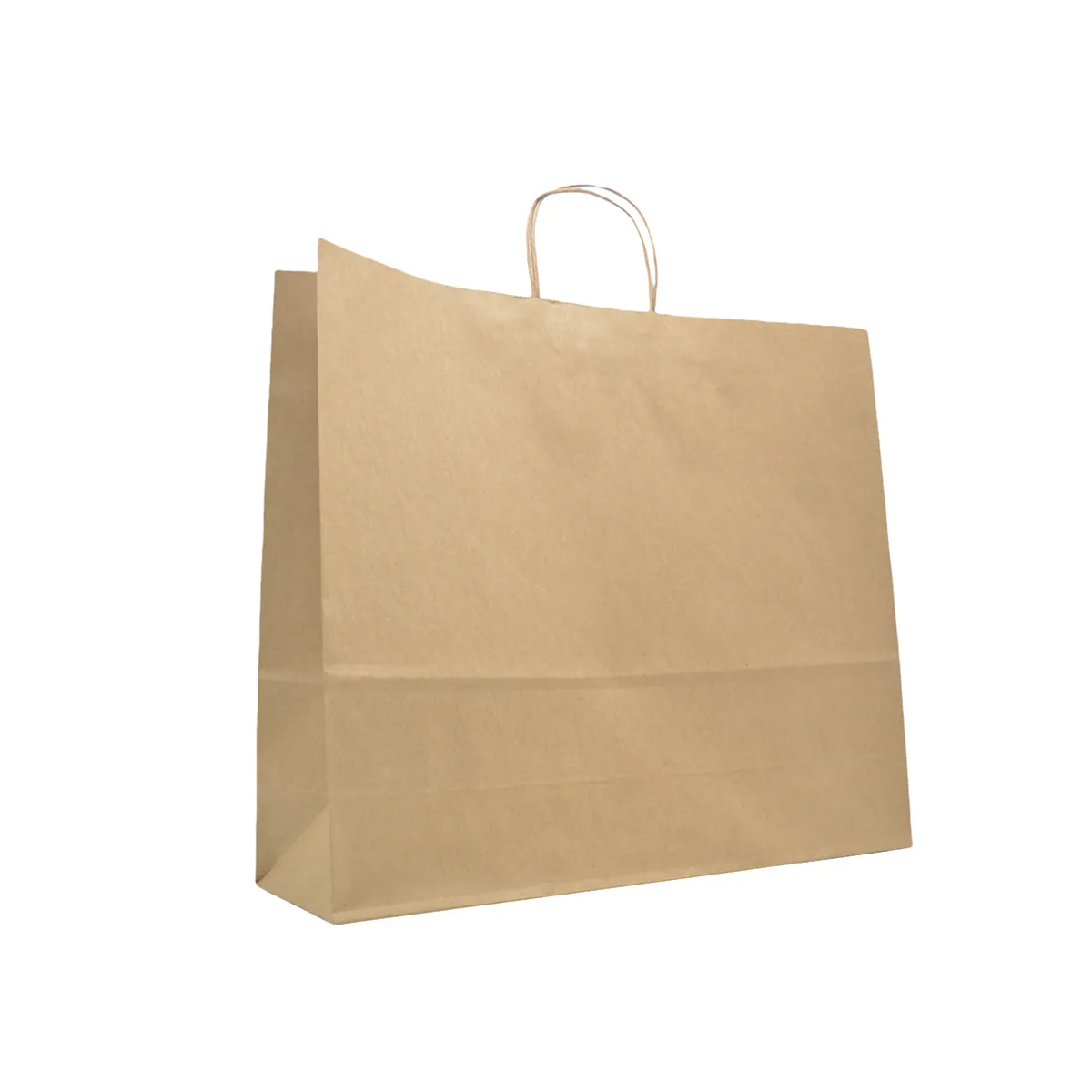 Sac kraft brun poignées torsadées 46 x 14 x 40 cm 110g/m² – Sac papier kraft - Carton de 100 - Sacs kraft brun poignées torsadées