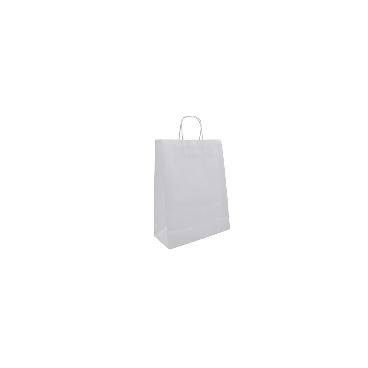 Sac kraft blanc poignées torsadées 16 x 7 x 22 cm 100g/m² - Paquet de 100 - Sacs kraft blanc poignées torsadées