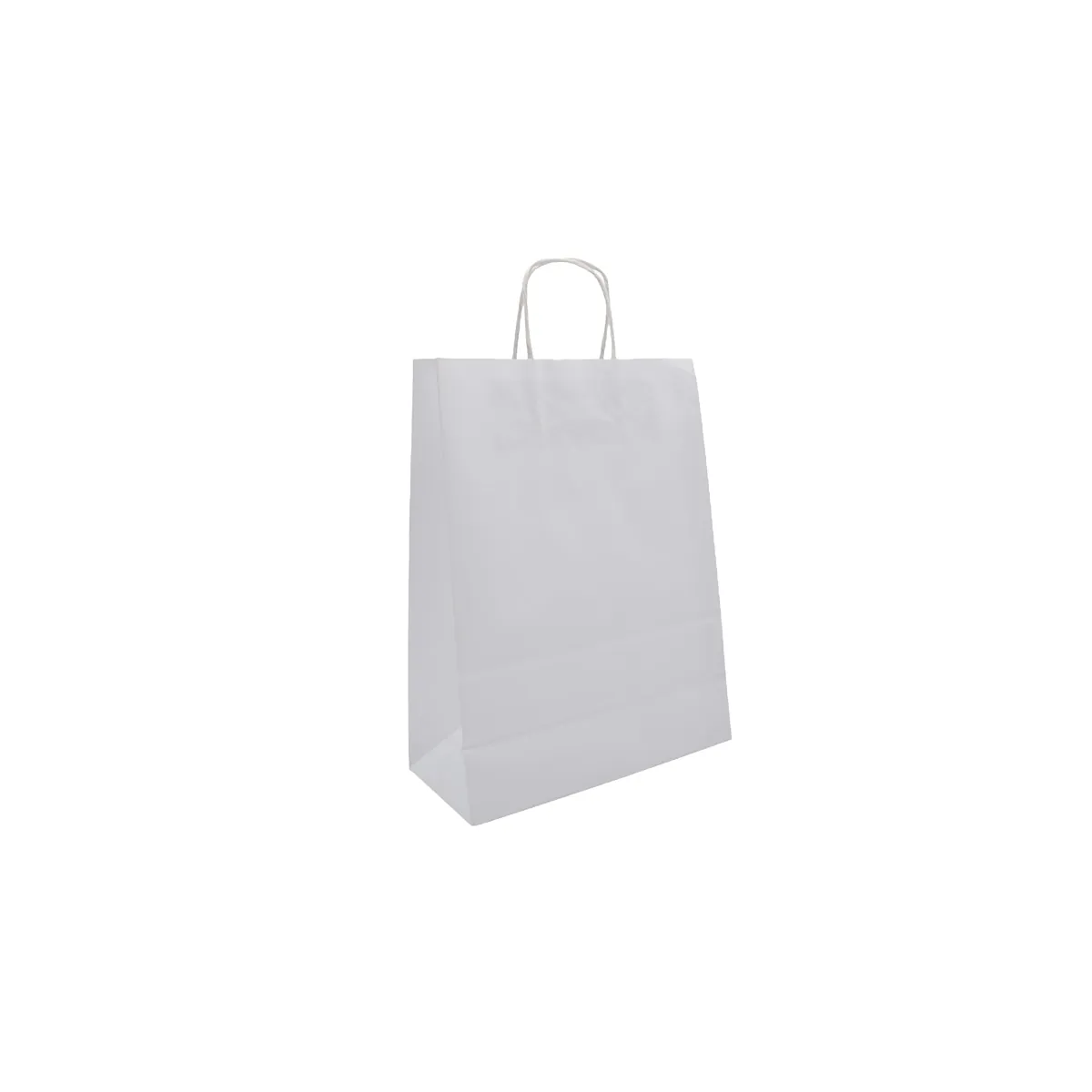 Sacs kraft blancs à poignées torsadées 18 x 8 x 24 cm – Paquet de 100 - Sacs kraft blanc poignées torsadées