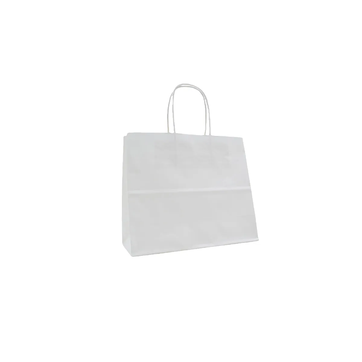 Sac kraft blanc poignées torsadées 24 x 10 x 21 cm 100g/m² – Sac papier blanc - Carton de 100 - Sacs kraft blanc poignées torsadées