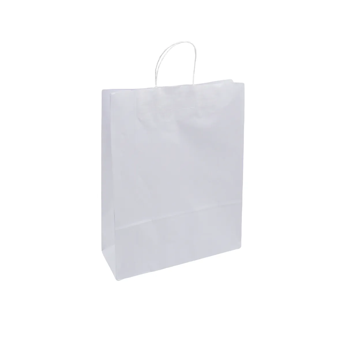Sac Kraft Blanc Poignées Torsadées 35x14x35 cm - Paquet de 100 - Sacs kraft blanc poignées torsadées