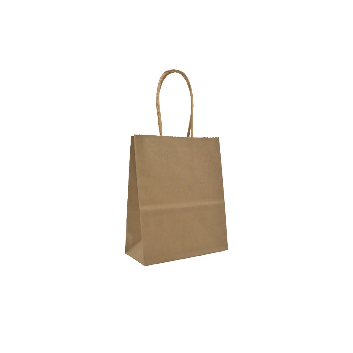 Sacs kraft brun poignées torsadées 12x6x15 cm - Paquet de 100 - Sacs kraft brun poignées torsadées