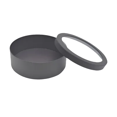 Boîtes rondes noires fenêtre 21x7cm – Paquet de 4 - Boites cloches-4