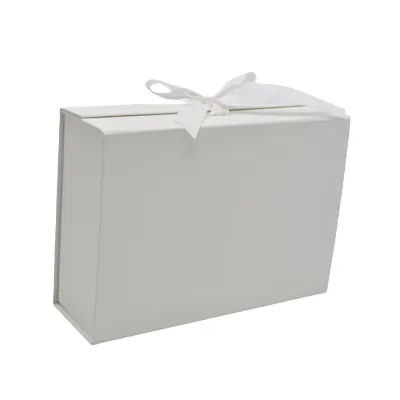 Boites cadeau carton blanches avec ruban 33x25x12cm – Paquet de 5 - Boites cadeaux carton pliables-1