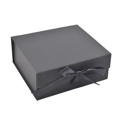 Boites cadeaux carton pliables noires avec ruban 28,2x20,2x9,2cm – Paquet de 5 - Boites cadeaux carton pliables