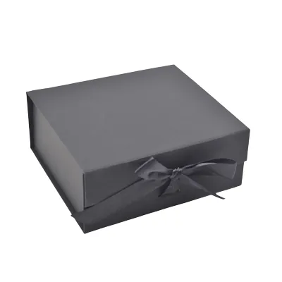 Boites cadeaux carton pliables noires avec ruban 33,5x26x15cm – Paquet de 5 - Boites cadeaux carton pliables