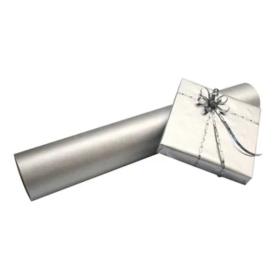 Papier cadeau kraft argent uni 70 cm x 100 m 60 g/m² – le rouleau - Papiers cadeaux unis-3