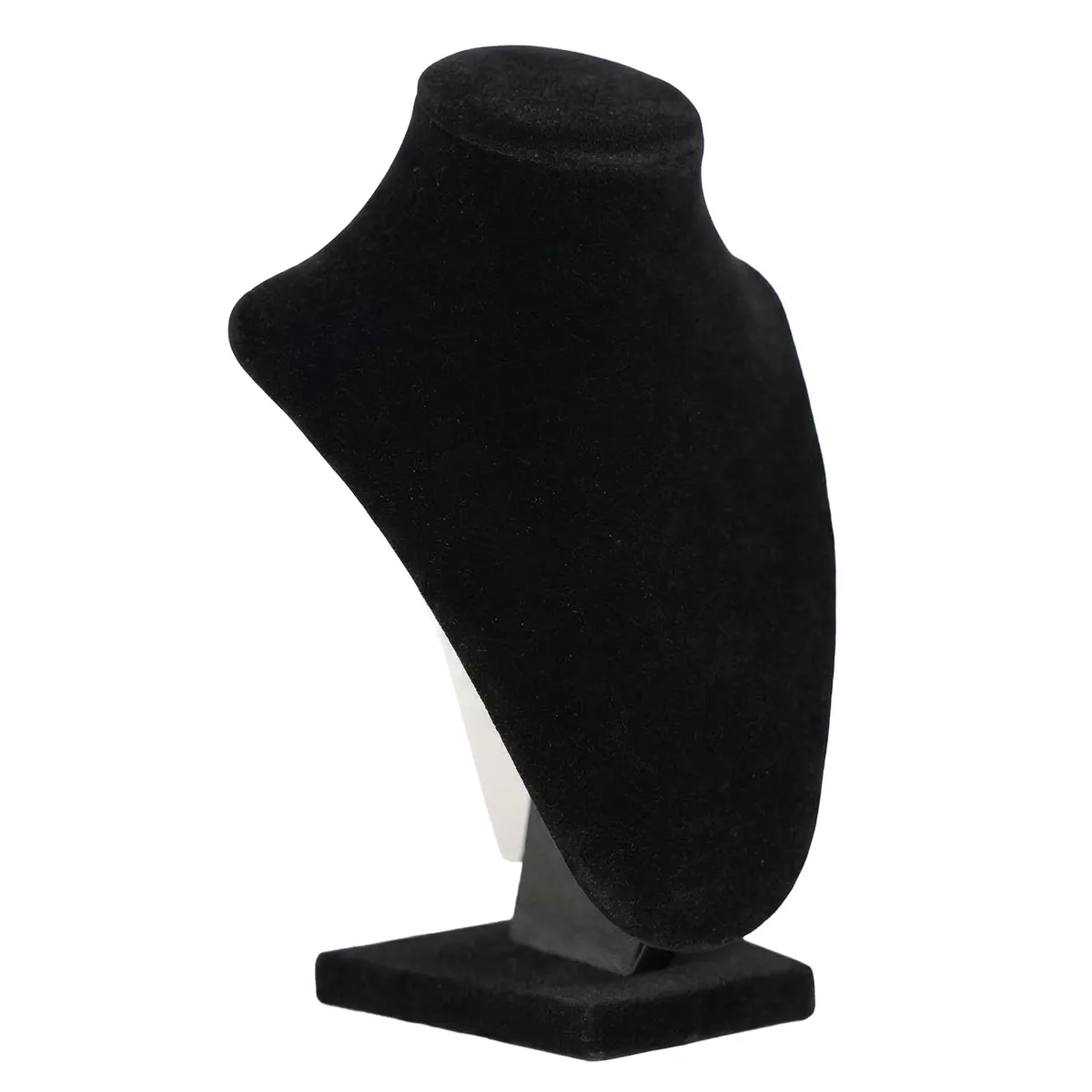 Présentoir collier en flanelle Noir 12 x 18 cm - Support collier - Buste collier - Présentoirs colliers et pendentifs