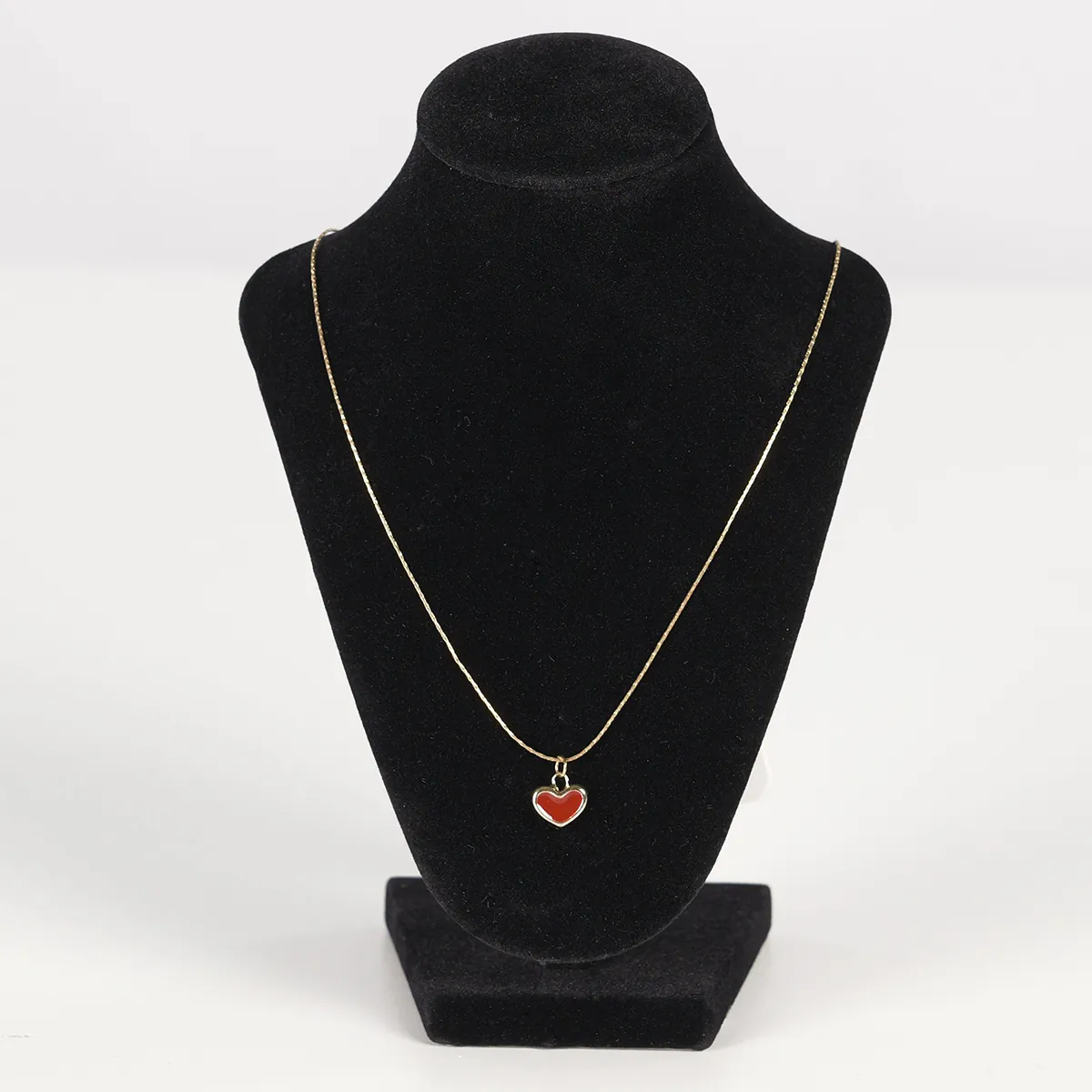 Présentoir collier en flanelle Noir 12 x 18 cm - Support collier - Buste collier - Présentoirs colliers et pendentifs-2