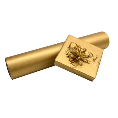 Papier cadeau kraft vergé or 70cmx100m – Rouleau professionnel - Papiers cadeaux unis-2