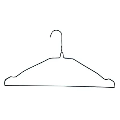 Cintre fil galvanisé avec encoches et barre 40,5 cm gris - Cintre chemise - Cintre pressing - Lot de 500 - Cintres métal