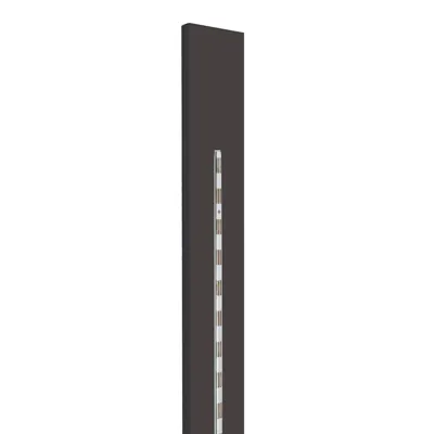 Moulure bois avec crémaillère centrale 12 x 240 cm pas de 50 mm - Noir - Étagère magasin - Ligne Crémawall