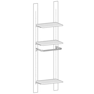 Moulure bois avec crémaillère centrale 12 x 240 cm pas de 50 mm - Noir - Étagère magasin - Ligne Crémawall-1