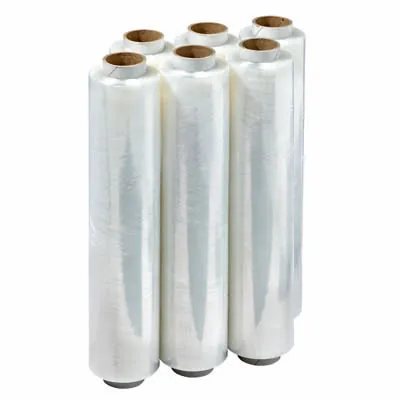 Film étirable manuel transparent tri-couches 15µ 45cm x 270m - Film palette - Lot de 6 - Films étirables manuels
