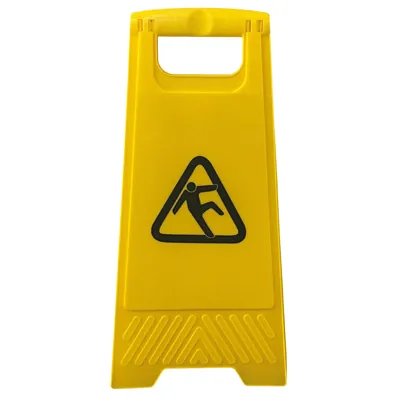 Panneau sol glissant - Chevalet sol glissant pliable Jaune 30 x 63 cm - Guidage de prévention-1