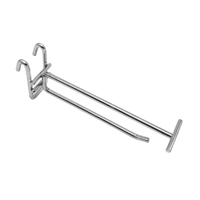 Broche simple avec tige T pour présentoir grille L 13,5 cm x ø 5,8 mm Métal chromé - Lot de 10 - Tiges et Bras pour grilles