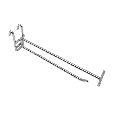 Broche simple avec tige T pour présentoir grille L 18,5 cm x ø 5,8 mm Métal chromé - Lot de 10 - Tiges et Bras pour grilles