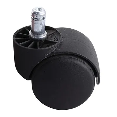 Roues Noires à Clip pour Siège de Bureau - Tige 11 mm - Jeu de 5 - Sièges de bureaux