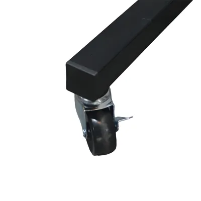 Présentoir tourniquet rotatif métal noir 4 étages 185cm – Support boutique sur roulettes - Présentoirs divers-2