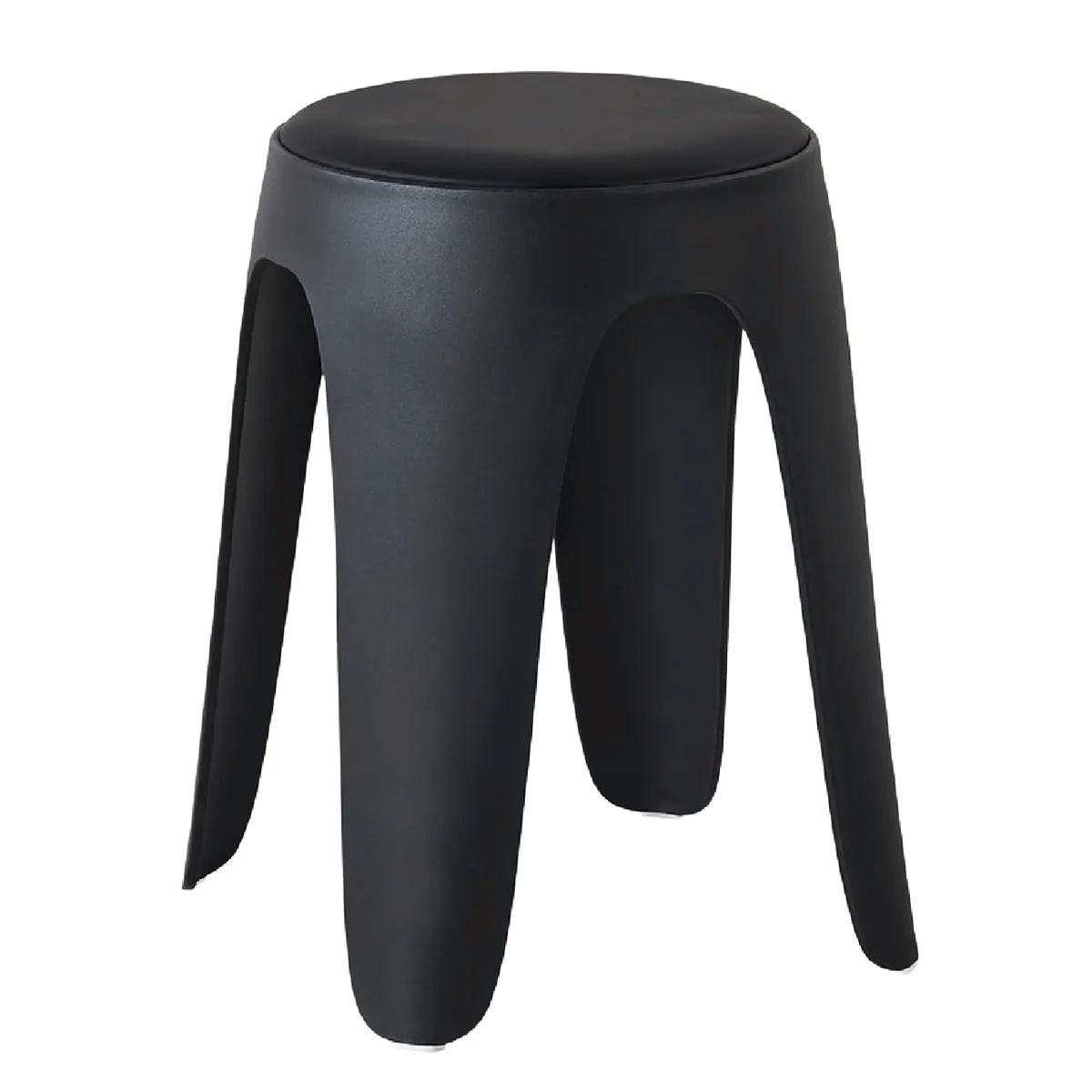 Tabouret design empilable noir 47cm avec assise rembourrée - Usage Pro (Commerce & CHR) - Tabourets