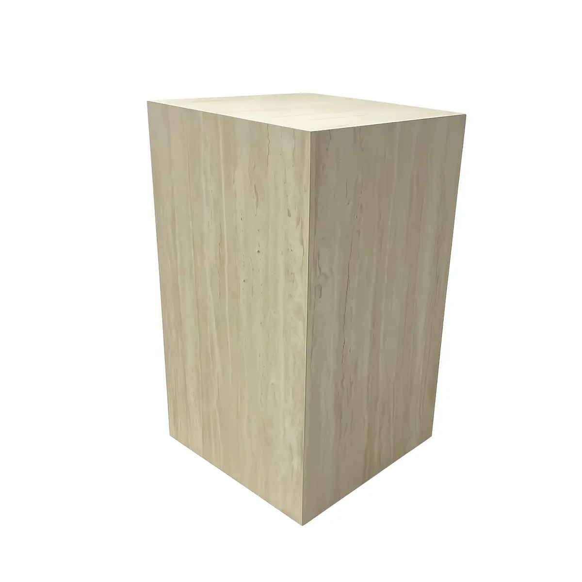 Sellette effet travertin 35 x 35 x 60 cm - Colonne bois effet travertin - Podium présentation - Tables de présentation