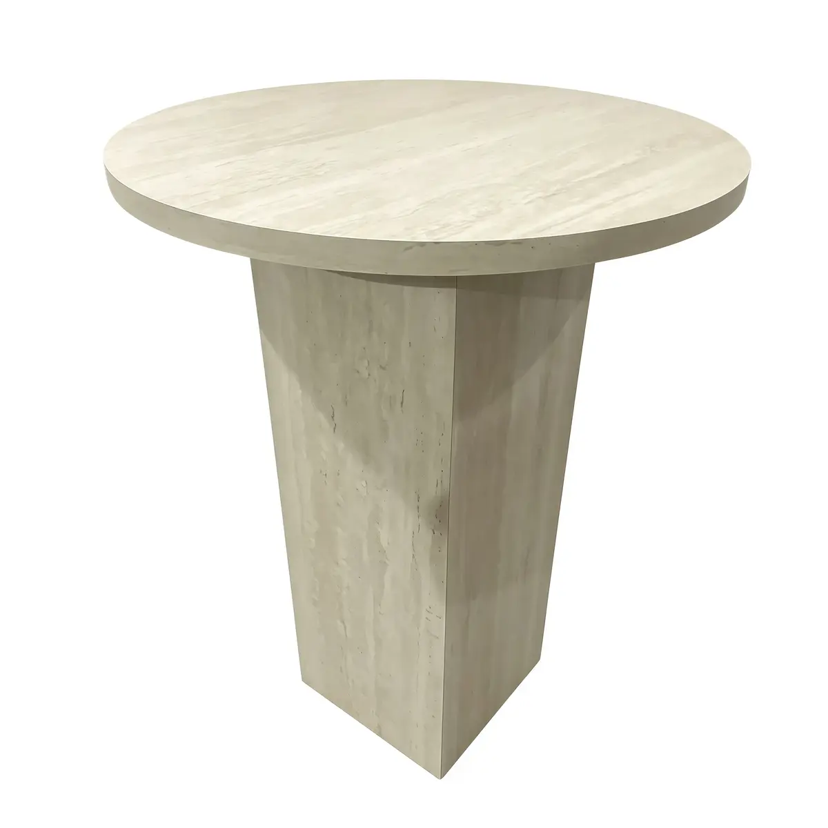 Table d’appoint bois effet travertin ø 45 x 60 cm – Table de présentation - Tables de présentation