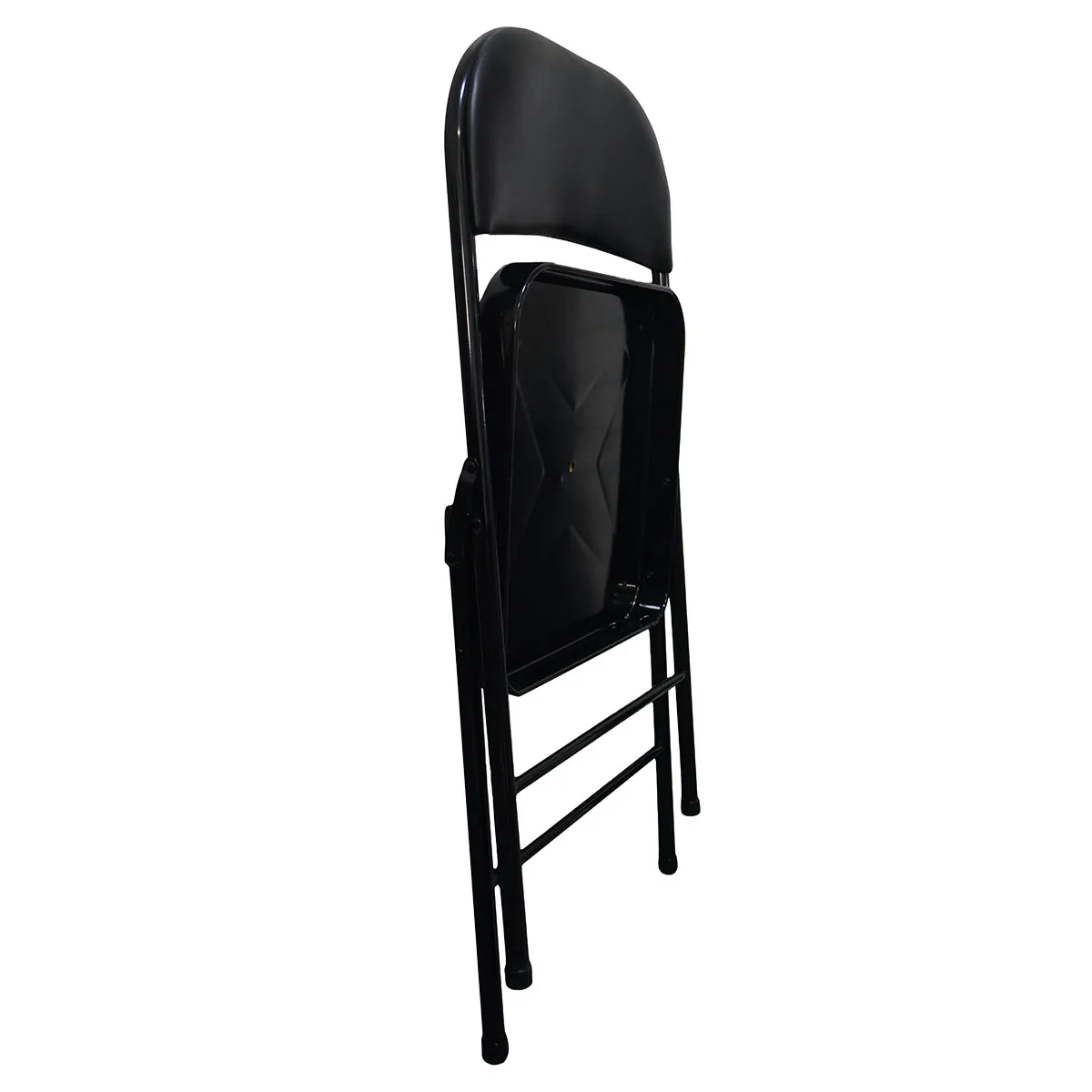 Chaise pliante métal noir rembourrée 46,5 x 47,5 x 79 cm – Chaise pliable réception - Chaise pliante professionnelle - Chaises d'intérieur-3