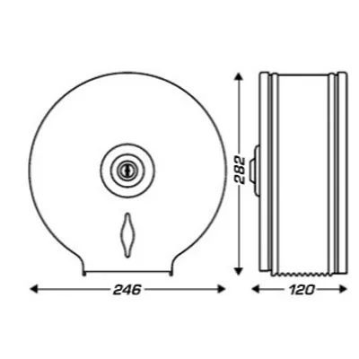 Distributeur papier toilette Jumbo 200m Inox brossé 24,6 x 12 x 28,2 cm - Dévidoirs hygiène-1