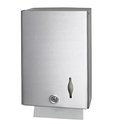 Distributeur essuie-mains mural 400 à 600 feuilles Inox brossé - Distributeur papier mains - Dévidoirs hygiène