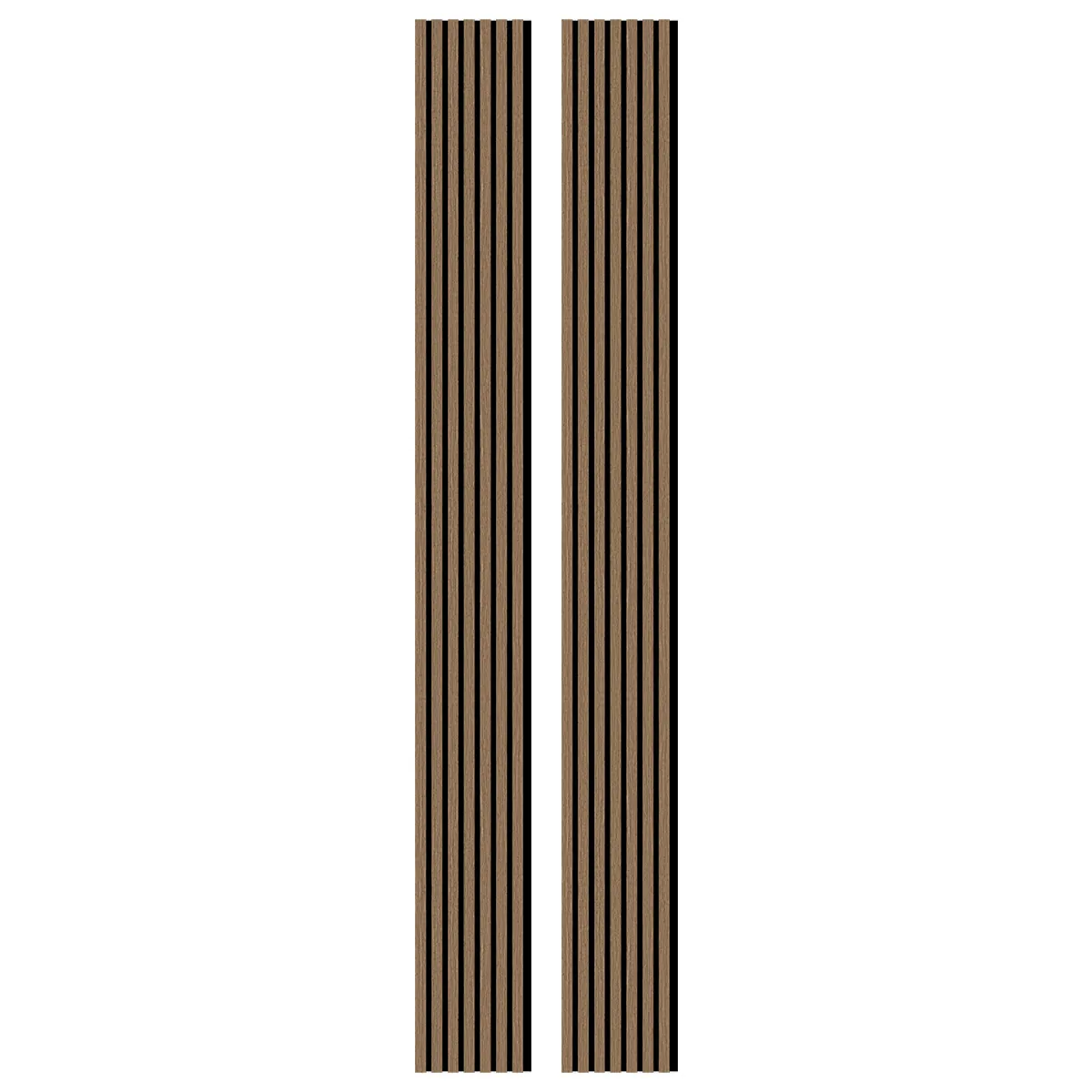 Panneau tasseau acoustique mural MDF chêne foncé 260 × 28 cm - Paquet de 2 - Fonds Bois-1