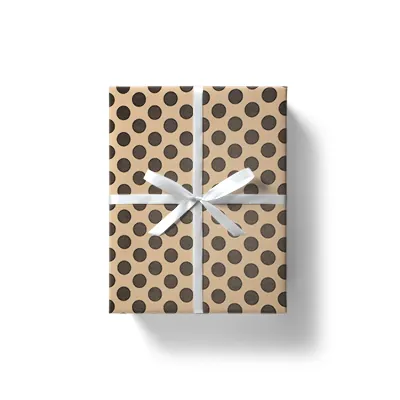 Papier cadeau à pois - Papiers cadeaux kraft à motifs-1