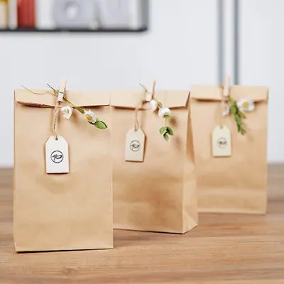 Sac SOS kraft brun 13 + 7 x 24 cm, paquet de 250 - Sacs SOS-7