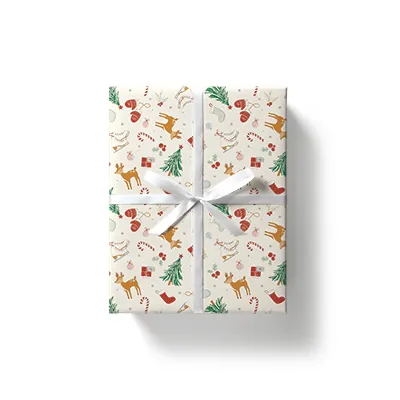 Papier cadeau Hiver enchanté multicolore 70 cm x 50 m 80 g/m²  - Papier cadeaux couchés à motifs-4