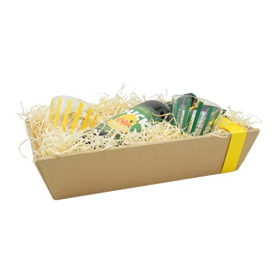 Corbeille carton rectangulaire kraft 33 x 20 x 7,4 cm, paquet de 10 - Corbeilles carton-2