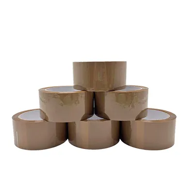 Ruban adhésif polypropylène silencieux havane 50 mm x 66 m - Ruban adhésif emballage - Lot de 6 - Rubans adhésifs et dévidoirs-1