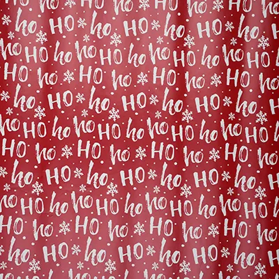Papier cadeau rouge Ho Ho Ho flocons blancs 70 cm x 50 m 80 g/m² – Le rouleau - Papier cadeaux couchés à motifs