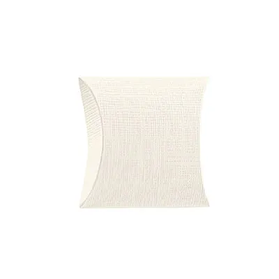 Boîte berlingot carton texturé 7 x 7 x 2,5 cm - Blanc - Pochette cadeau carton - Lot de 10 - Boites berlingots