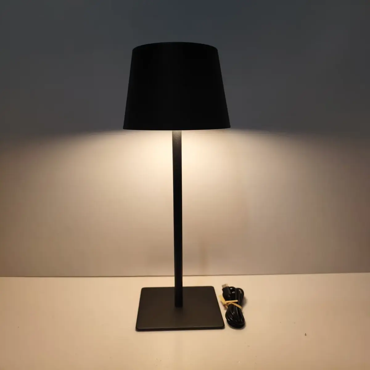 Lampe de table sans fil rechargeable noire IP44 5W 3,7V 1200mAh 3000 / 4500 / 6500K – Lampe à poser LED sans fil - Luminaires professionnels-1