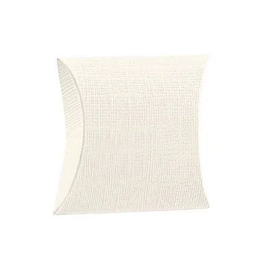 Boîte berlingot carton texturé 8,5 x 8,5 x 3 cm - Blanc - Pochette cadeau carton - Lot de 10 - Boites berlingots