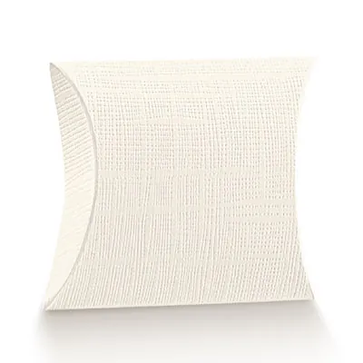 Boîte berlingot carton texturé 11 x 12 x 3,5 cm - Blanc - Pochette cadeau carton - Lot de 10 - Boites berlingots