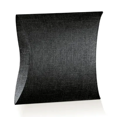 Boîte berlingot carton texturé 11 x 12 x 3,5 cm - Noir - Pochette cadeau carton - Lot de 10 - Boites berlingots