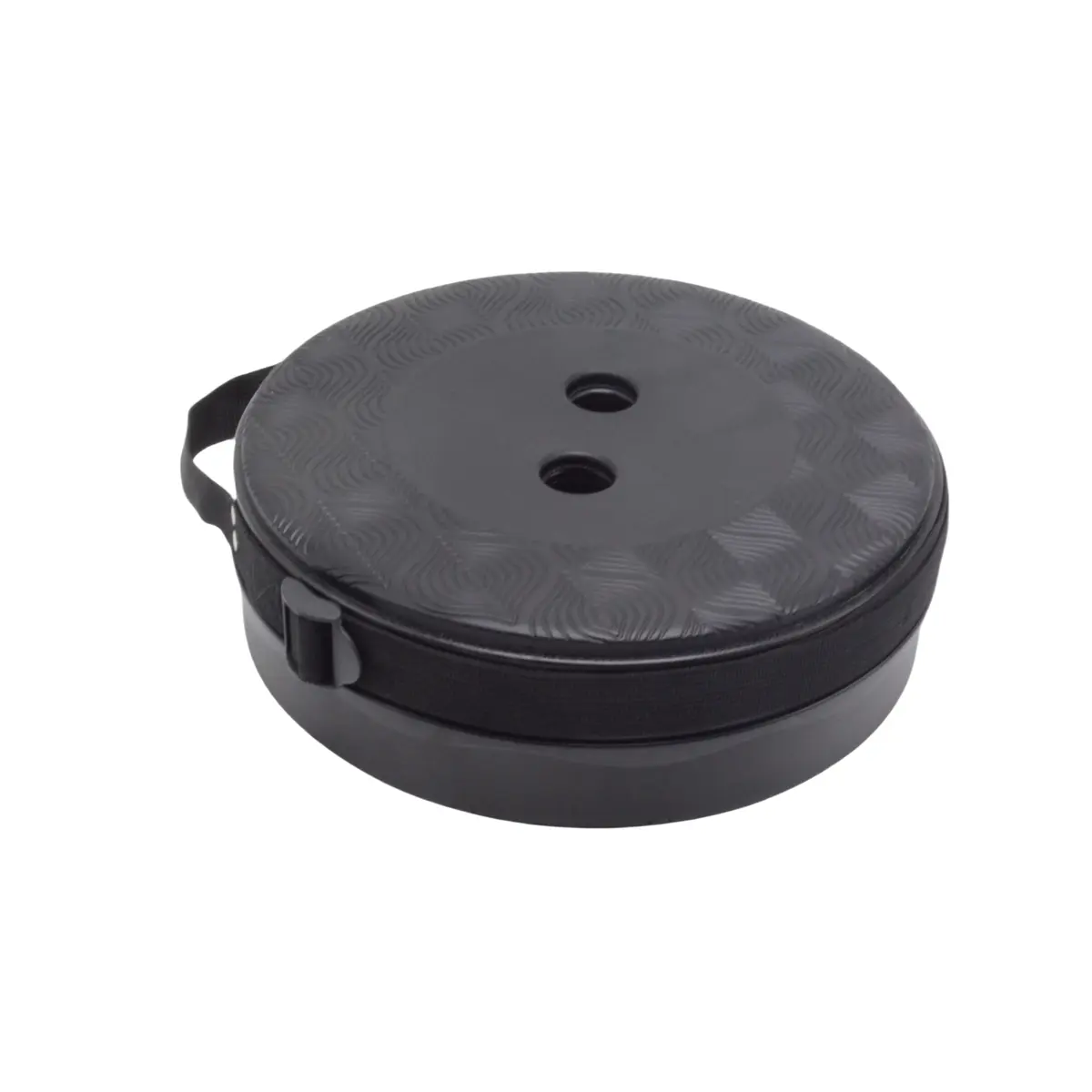Tabouret télescopique pliant noir plastique Ø25cm H45cm, coussin intégré - Tabourets marchepieds-2