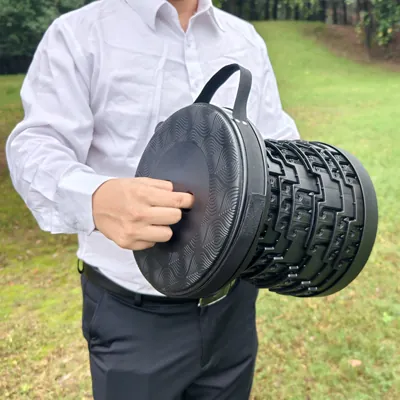 Tabouret télescopique pliant noir plastique Ø25cm H45cm, coussin intégré - Tabourets marchepieds-11